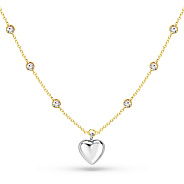 Колье из желтого и белого золота с фианитами (арт. 352653жб)