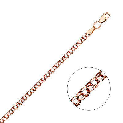 Золотий браслет з родіюванням плетіння Бісмарк  (арт. 310306р)