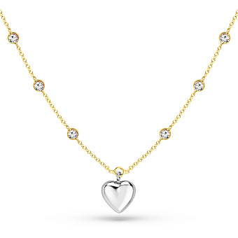 Колье из желтого и белого золота с фианитами (арт. 352653жб)