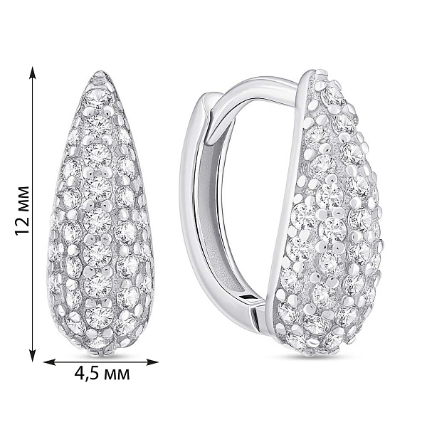 Серебряные серьги с фианитами (арт. 7502/9935/10) – изображение 2
