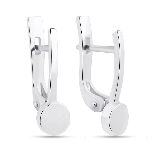 Серебряные серьги без камней (арт. 7502/521сп) – изображение 1