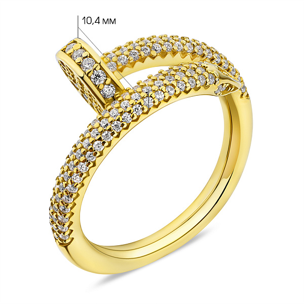 Серебряное кольцо Гвоздь с фианитами (арт. 7501/6452ж) – изображение 2
