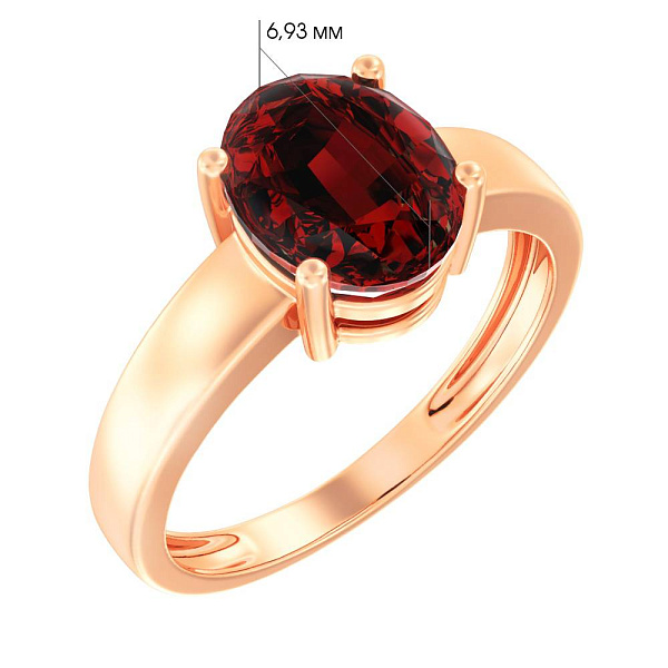 Золотое кольцо с гранатом (арт. 141089Пк) – изображение 2