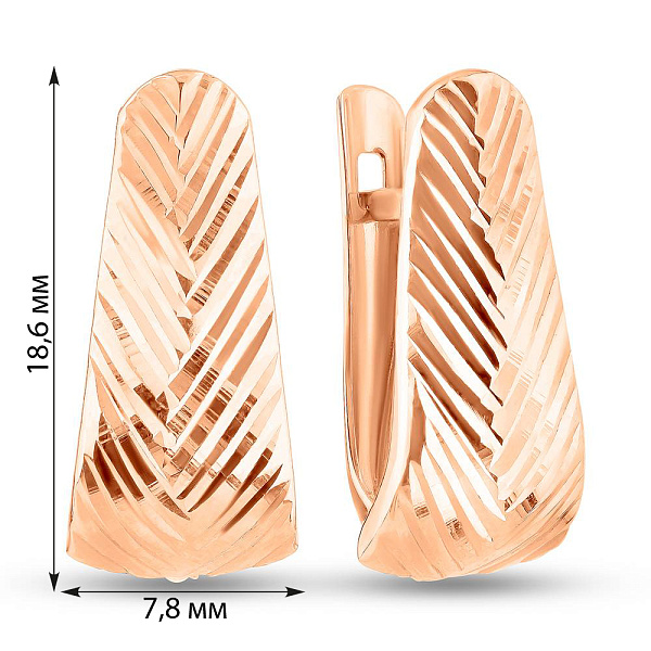 Золоті сережки з алмазною гранню (арт. 1091286) – зображення 5