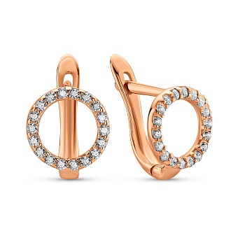 Серьги из красного золота с фианитами (арт. 2107931101)