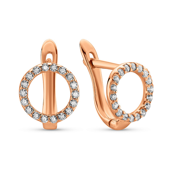 Серьги из красного золота с фианитами (арт. 2107931101) – изображение 1
