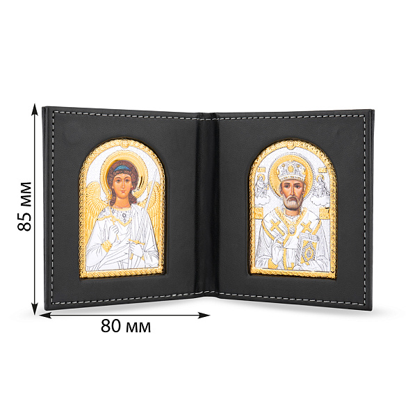Ікона Миколай Чудотворець-Янгол Охоронець (80х85 мм) (арт. K-1/003-007G) – зображення 2