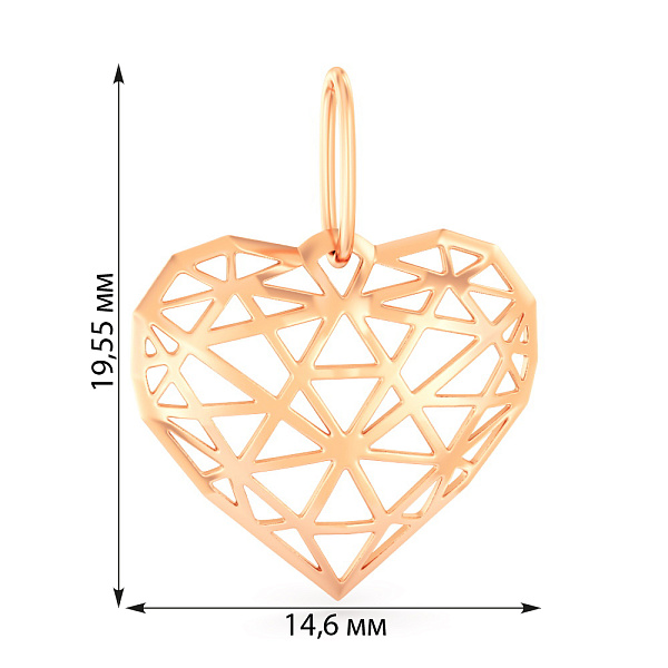 Золотой кулон Сердечко  (арт. 440960) – изображение 3