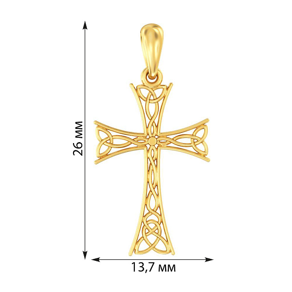 Хрестик з жовтого золота (арт. 440771ж) – зображення 2