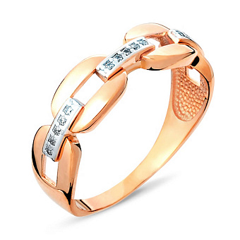 Фото Золота каблучка Ланки з фіанітами (арт. 140690)