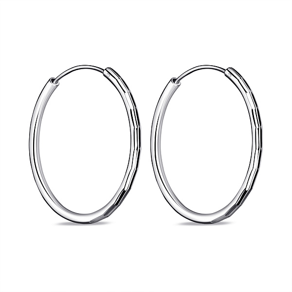 Серебряные серьги-кольца без камней (арт. 7502/9832/30) – изображение 1