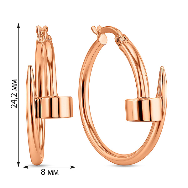 Сережки з червоного золота (арт. 104996/25) – зображення 2