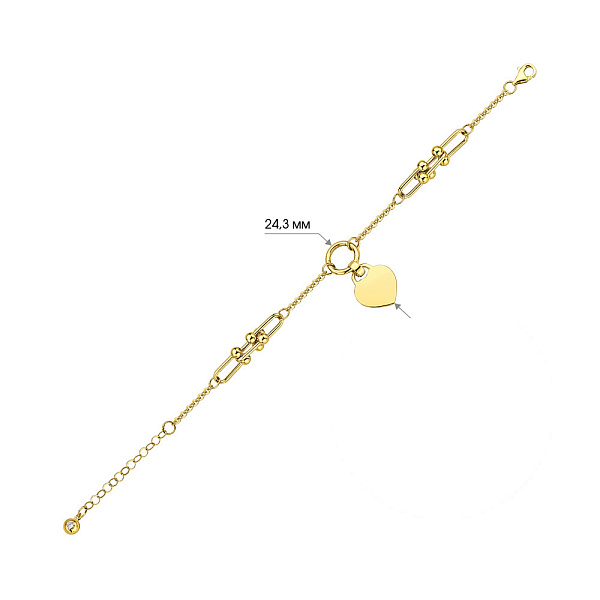 Браслет из желтого золота с подвеской (арт. 326358ж) – изображение 2