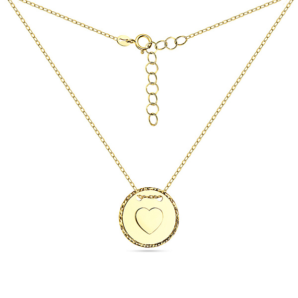 Золотое колье "Сердце" в желтом цвете металла (арт. 352207/15ж) – изображение 2