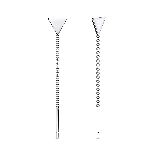 Серебряные серьги протяжки "Треугольники" (арт. 7502/3385) – изображение 1