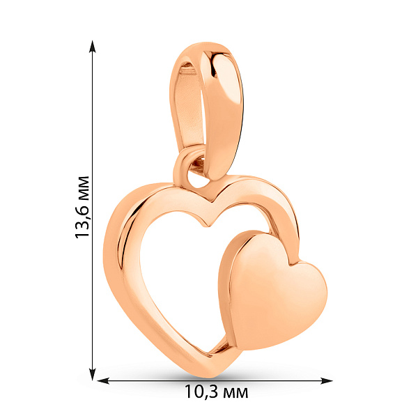 Кулон з червоного золота Серце (арт. 424291) – зображення 4