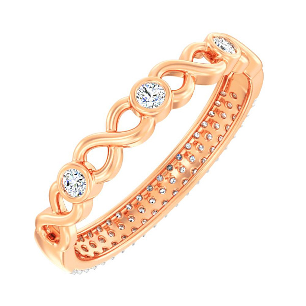 Золота двостороння каблучка "Нескінченність" з фіанітами (арт. 141165^1) – зображення 2