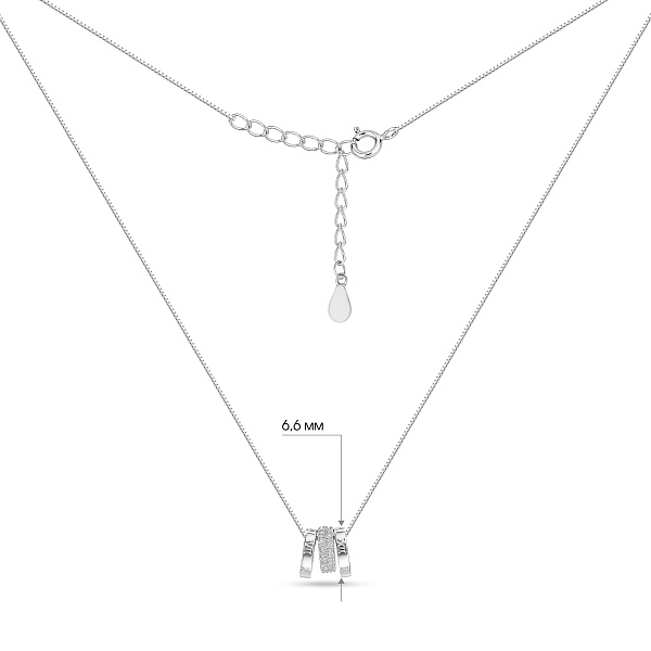 Серебряное колье с подвесками с фианитами (арт. 7507/2408) – изображение 3