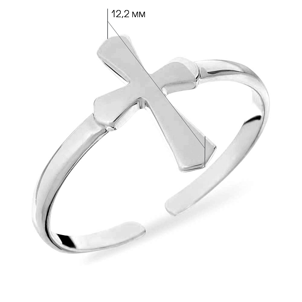 Фалангова золота каблучка з хрестиком (арт. 140712бф) – зображення 2