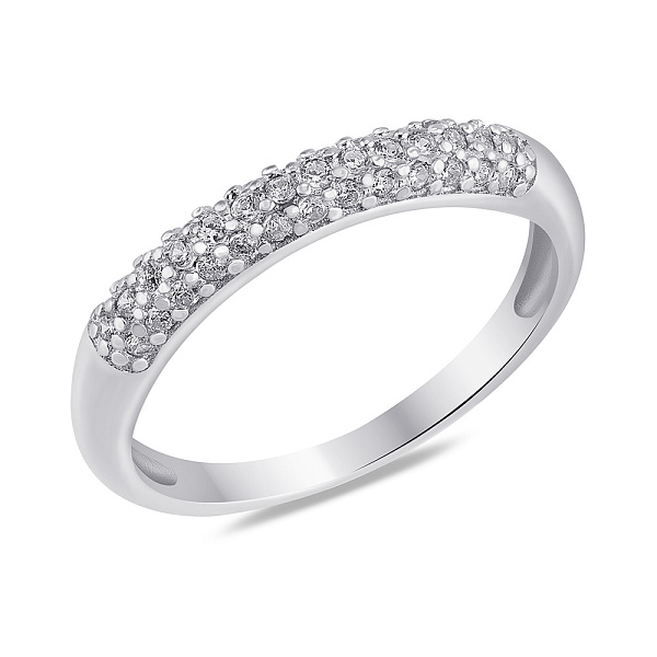 Серебряное кольцо с россыпью из фианитов (арт. 7501/7091) – изображение 1