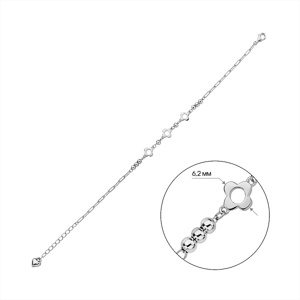 Серебряный браслет без камней (арт. 7509/4463) – изображение 2