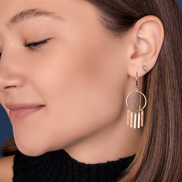 Серьги-подвески из красного золота (арт. 109331) – изображение 3