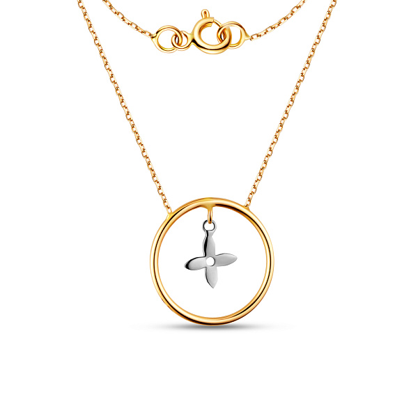 Золоте кольє з підвіскою «Квіточка» (арт. 351052ж) – зображення 2