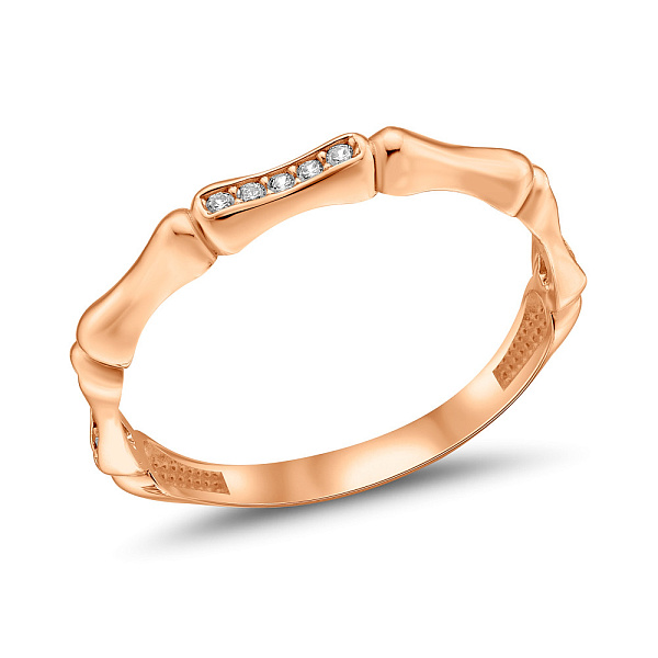 Кольцо из красного золота с фианитами (арт. 156399) – изображение 1