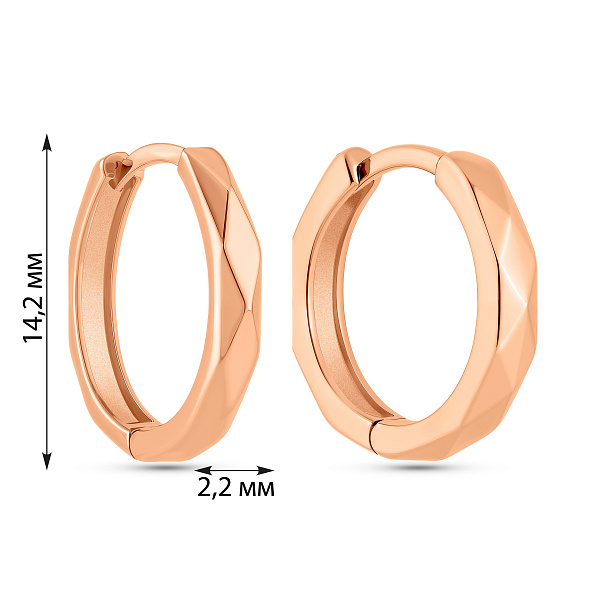 Серьги-кольца из красного золота (арт. 111192) – изображение 4