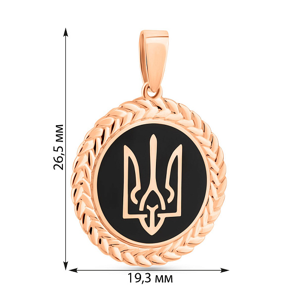 Золотой кулон Трезубец-Герб Украины с эмалью (арт. 440957еч) – изображение 6