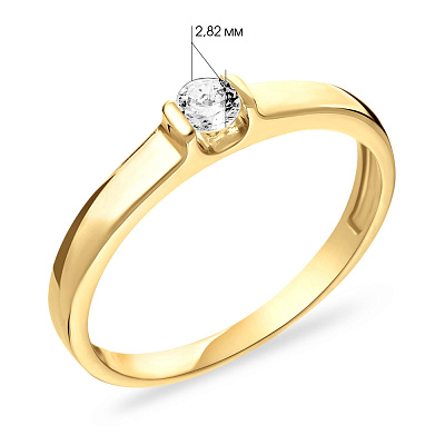 Золотое кольцо с одним камнем  (арт. 140539ж)