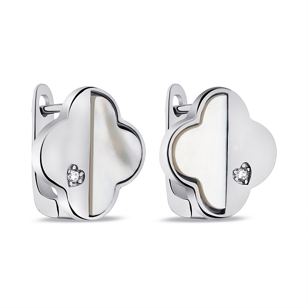Серебряные серьги Клевер (арт. 7502/9588п) – изображение 1