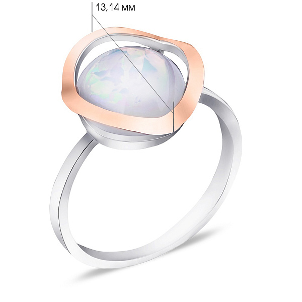 Срібна каблучка з опалом (арт. 7201/200Побкп) – зображення 2