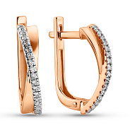 Сережки з червоного золота з діамантами (арт. С011055010)