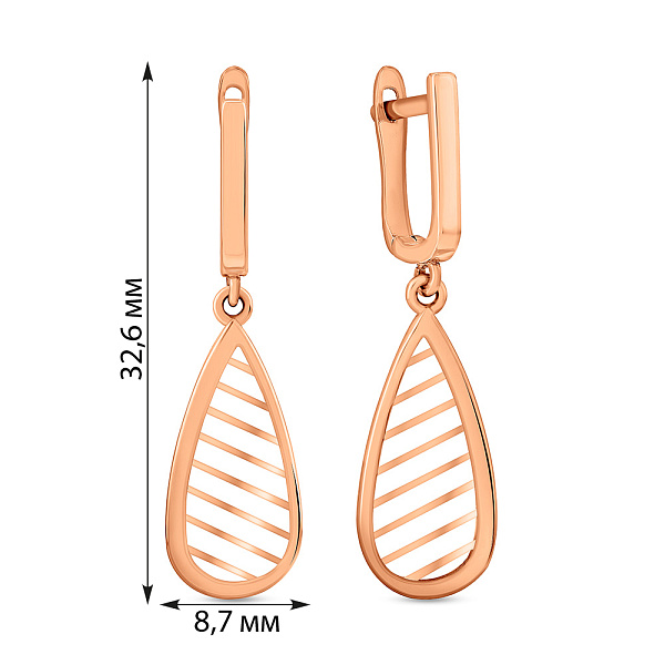 Золотые серьги без камней (арт. 104085) – изображение 2