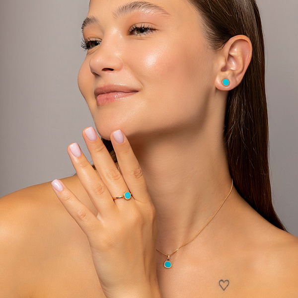 Золотое кольцо Лýна с эмалью (арт. 141081ет) – изображение 6