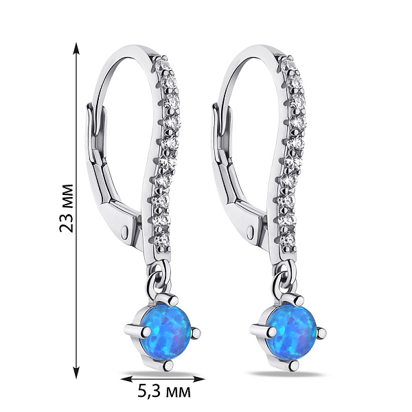 Срібні сережки з підвісками (арт. 7502/9199Пос) – зображення 2