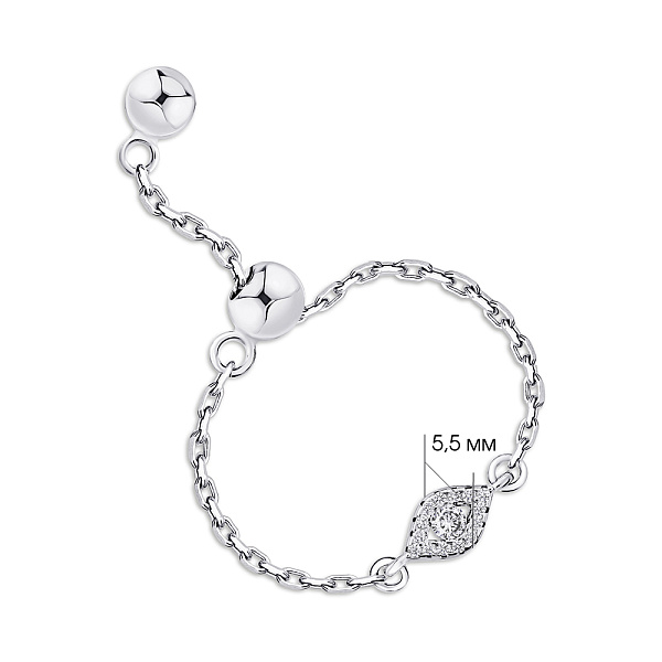 Серебряное кольцо Глаз с фианитами (арт. 7501/7016) – изображение 3