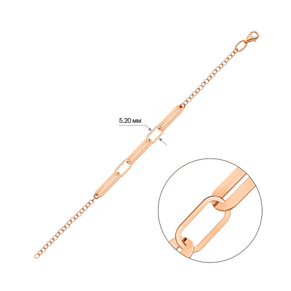 Браслет "Ланки" з червоного золота (арт. 325602) – зображення 2