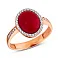 Золотое кольцо с кораллом и фианитами (арт. 140693ПкоГ) – изображение 1