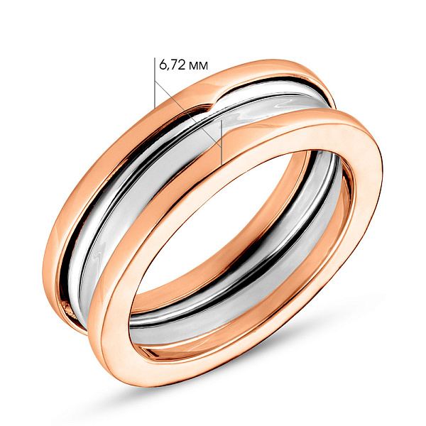 Кольцо из красного и белого золота (арт. 152364кб) – изображение 2