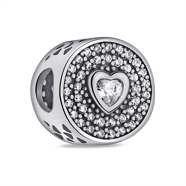 Серебряный шарм с россыпью фианитов (арт. 7903/П5Ф/794) – изображение 1