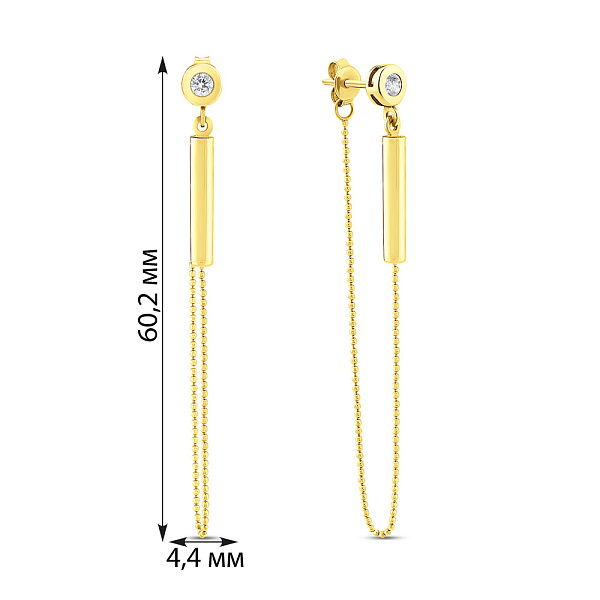 Золоті сережки з фіанітами (арт. 107613ж) – зображення 2