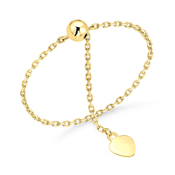 Кольцо Fly из желтого золота с цепочкой (арт. 155779ж) – изображение 1