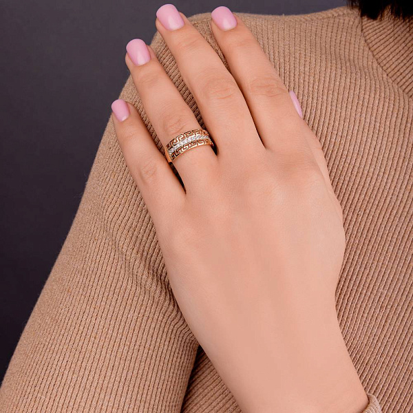 Золота каблучка Олімпія з фіанітами (арт. 156192) – зображення 2