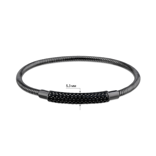 Срібний браслет з чорним родіюванням і фіанітами (арт. 7509/4731чч) – зображення 2