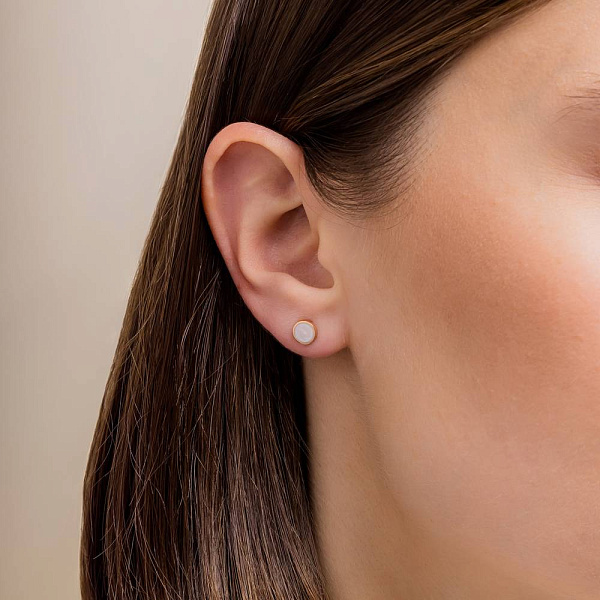 Сережки з червоного золота Лýна з емаллю (арт. 111274еп) – зображення 5