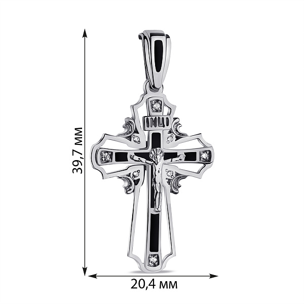 Крестик из серебра с фианитами (арт. 7504/2-1141.0.2) – изображение 2