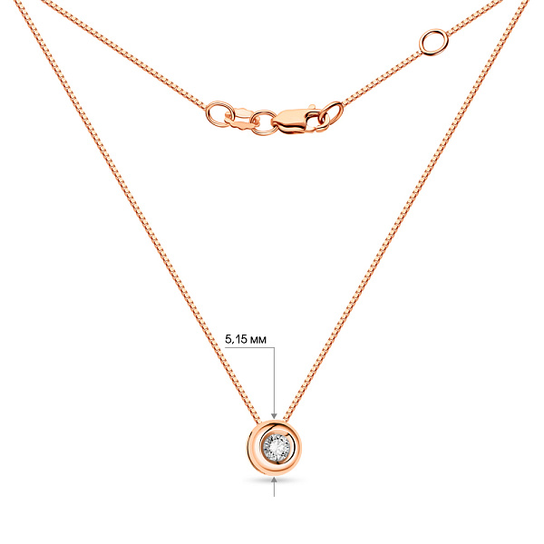 Золоте кольє з діамантом (арт. Ц011225005/2) – зображення 3