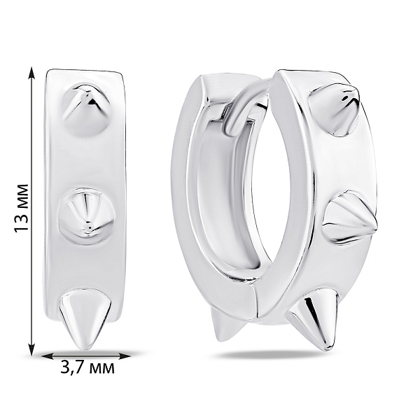 Серебряные серьги без камней (арт. 7502/9696/10) – изображение 2